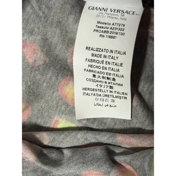 sz XSNEW $650 VERSACE Mens Black Cotton ‎ HEART RUNWAY PRINT Crew Neck T-SHIRT